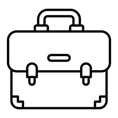 Portföy Simgesi, Basit Siyah ve Beyaz Vektör İllüstrasyonu