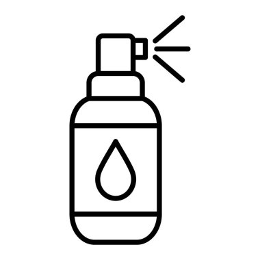 Sprey Simgesi, Basit Siyah ve Beyaz Vektör İllüstrasyonu