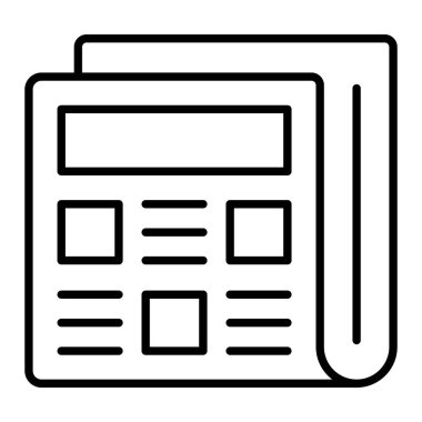 Haber Simgesi, Basit Siyah ve Beyaz Vektör İllüstrasyonu