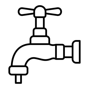 Tap Simgesi, Basit Siyah ve Beyaz Vektör İllüstrasyonu