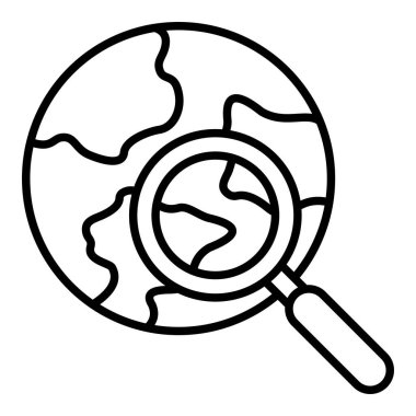 Arama çizgisi simgesi, basit siyah ve beyaz vektör illüstrasyonu