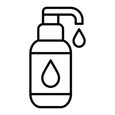 Antiseptik Simge, Basit Siyah ve Beyaz Vektör İllüstrasyonu