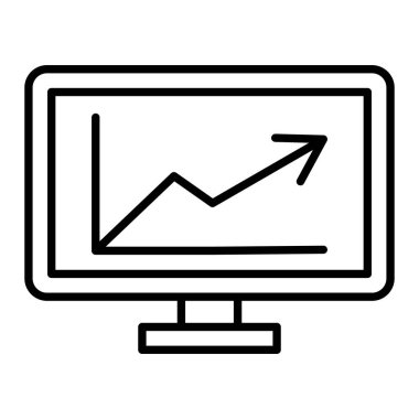Stock Simgesi, Basit Siyah ve Beyaz Vektör İllüstrasyonu