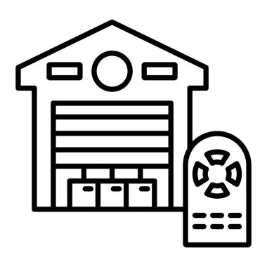 Akıllı Denetim Simgesi, Basit Siyah ve Beyaz Vektör İllüstrasyonu