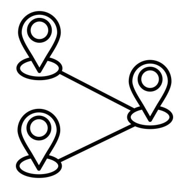 Yol Simgesi, Basit Siyah ve Beyaz Vektör İllüstrasyonu