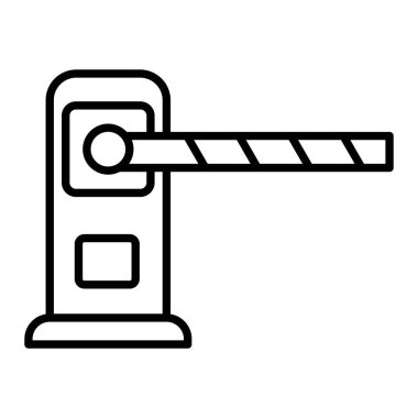 Toll Yolu Simgesi, Basit Siyah ve Beyaz Vektör İllüstrasyonu
