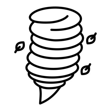 Simge Kasırgası, Basit Siyah ve Beyaz Vektör İllüstrasyonu