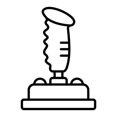 Joystick Simgesi, Basit Siyah ve Beyaz Vektör İllüstrasyonu