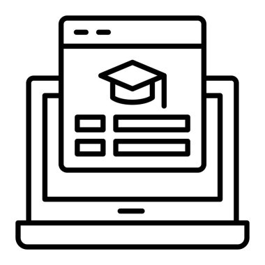 Giriş satırı simgesi, Basit Siyah ve Beyaz Vektör İllüstrasyonu