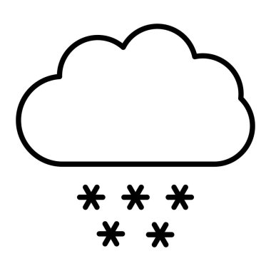 Karlı Simge, Basit Siyah ve Beyaz Vektör İllüstrasyonu