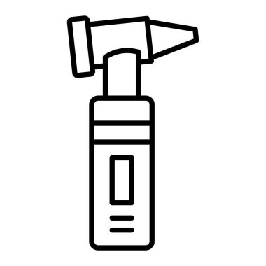 Otoskopi çizgisi simgesi, Basit Siyah ve Beyaz Vektör İllüstrasyonu