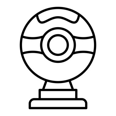 Web kamerası Simgesi, Basit Siyah ve Beyaz Vektör İllüstrasyonu