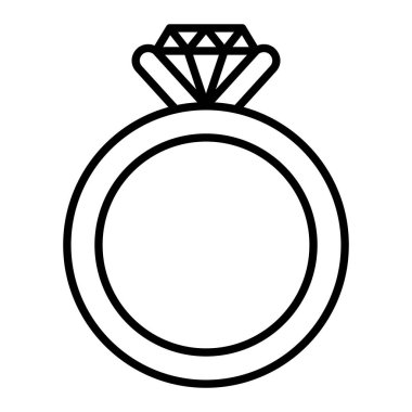 Halka Simgesi, Basit Siyah ve Beyaz Vektör İllüstrasyonu