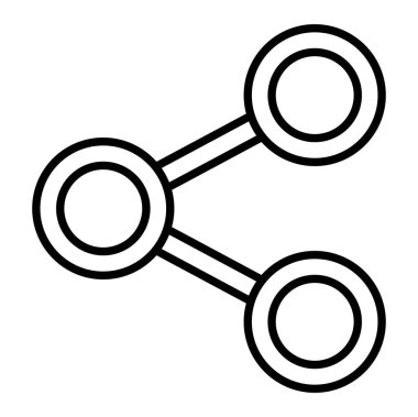 Ağ Simgesi, Basit Siyah ve Beyaz Vektör İllüstrasyonu