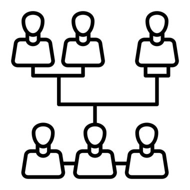 Birleşme çizgisi simgesi, Basit Siyah ve Beyaz Vektör İllüstrasyonu