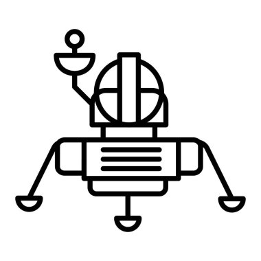 İniş Simgesi, Basit Siyah ve Beyaz Vektör İllüstrasyonu