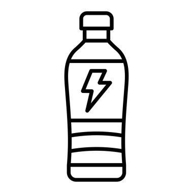 Enerji içeceği Simgesi, Basit Siyah ve Beyaz Vektör İllüstrasyonu