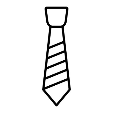 Kravat Simgesi, Basit Siyah ve Beyaz Vektör İllüstrasyonu