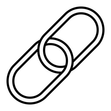 Bağlantı Simgesi, Basit Siyah ve Beyaz Vektör İllüstrasyonu