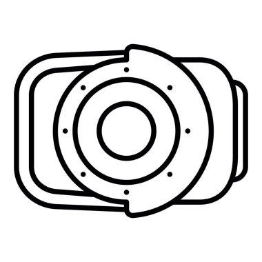 Sualtı Kamera Hattı simgesi, Basit Siyah ve Beyaz Vektör İllüstrasyonu