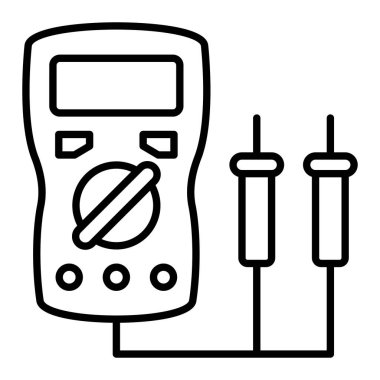 Ammetre çizgisi simgesi, Basit Siyah ve Beyaz Vektör İllüstrasyonu