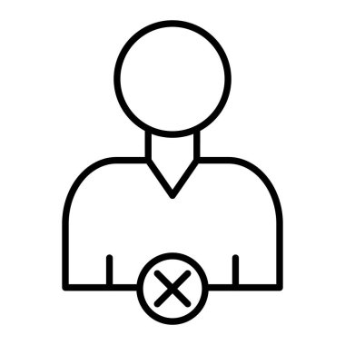 Reddedilmiş Simge, Basit Siyah ve Beyaz Vektör İllüstrasyonu