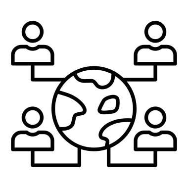 Bağlı Simge, Basit Siyah ve Beyaz Vektör İllüstrasyonu