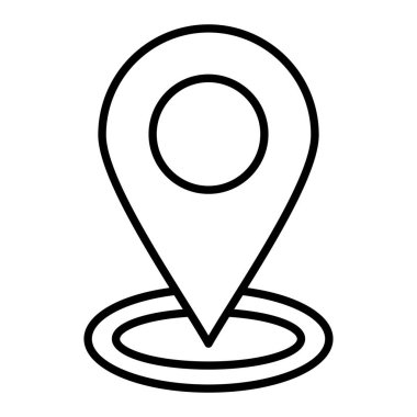 İğne Noktası Simgesi, Basit Siyah ve Beyaz Vektör İllüstrasyonu