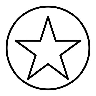 Favori Simge, Basit Siyah ve Beyaz Vektör İllüstrasyonu