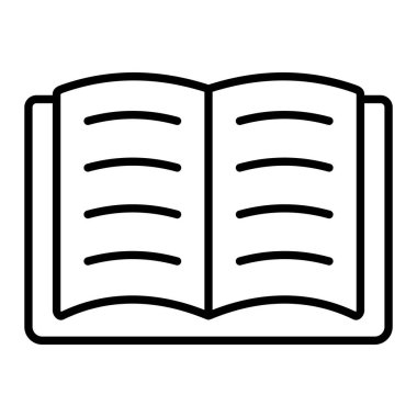 Simge Okunuyor, Basit Siyah ve Beyaz Vektör İllüstrasyonu