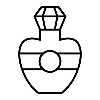 Parfüm Simgesi, Basit Siyah ve Beyaz Vektör İllüstrasyonu