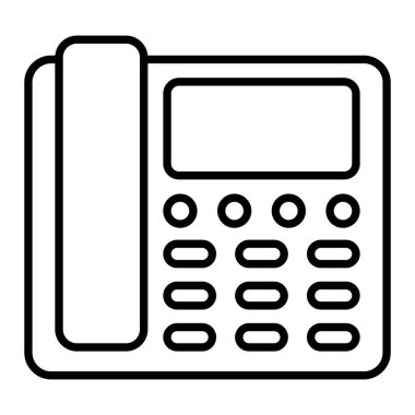 Sabit Hat Simgesi, Basit Siyah ve Beyaz Vektör İllüstrasyonu