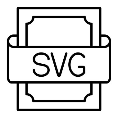 Svg Simgesi, Basit Siyah ve Beyaz Vektör İllüstrasyonu