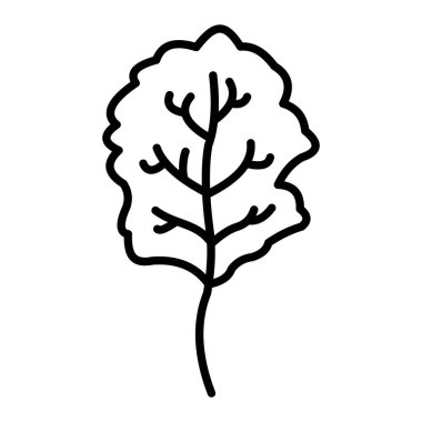 Chard Simgesi, Basit Siyah ve Beyaz Vektör İllüstrasyonu