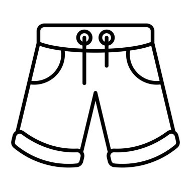 Kısa Simge, Basit Siyah ve Beyaz Vektör İllüstrasyonu