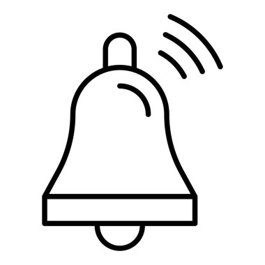 Çan çizgisi simgesi, basit siyah beyaz vektör illüstrasyonu