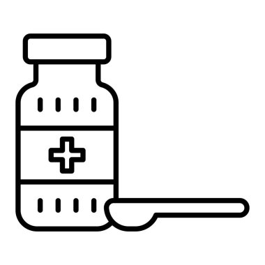 Dose Simgesi, Basit Siyah ve Beyaz Vektör İllüstrasyonu