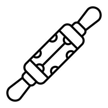 Merdane Simgesi, Basit Siyah ve Beyaz Vektör İllüstrasyonu