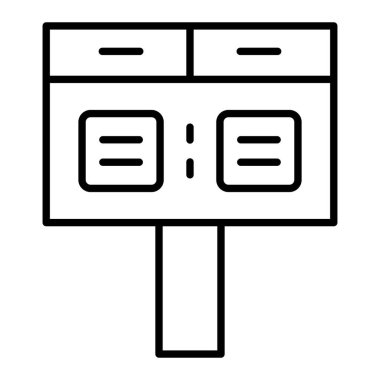 Puan Tablosu Simgesi, Basit Siyah ve Beyaz Vektör İllüstrasyonu
