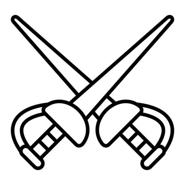 Eskrim çizgisi simgesi, Basit Siyah ve Beyaz Vektör İllüstrasyonu