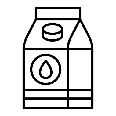 Süt kutusu çizgisi simgesi, Basit Siyah ve Beyaz Vektör İllüstrasyonu