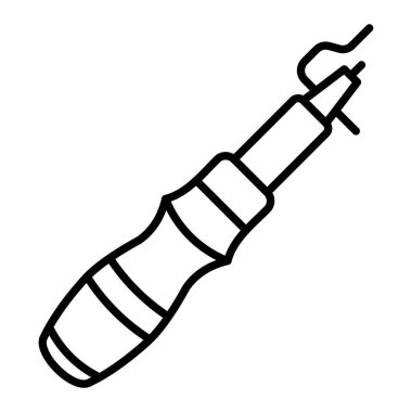 Deri Araç Simgesi, Basit Siyah ve Beyaz Vektör İllüstrasyonu