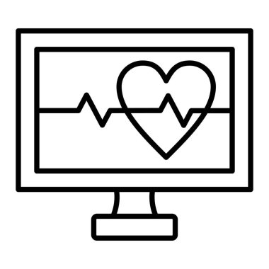 Analiz Simgesi, Basit Siyah ve Beyaz Vektör İllüstrasyonu