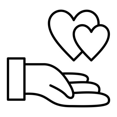 Aşk Simgesi Ver, Basit Siyah ve Beyaz Vektör İllüzyonu