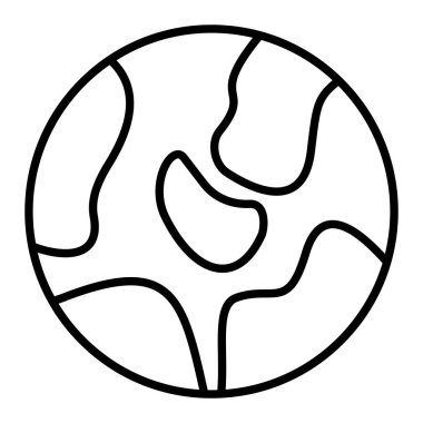 Dünya Geneli Simge, Basit Siyah ve Beyaz Vektör İllüstrasyonu