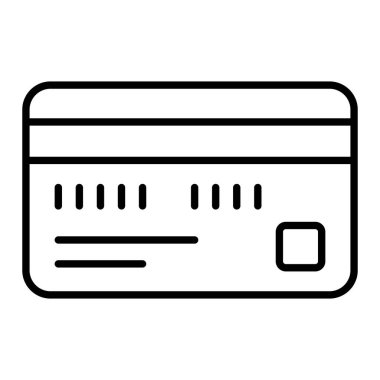 Kredi kartı Simgesi, Basit Siyah ve Beyaz Vektör İllüstrasyonu