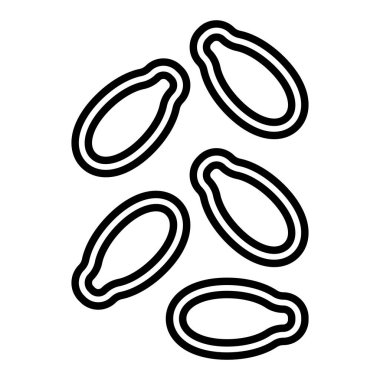 Kabak tohumu çizgisi simgesi, Basit Siyah ve Beyaz Vektör İllüstrasyonu