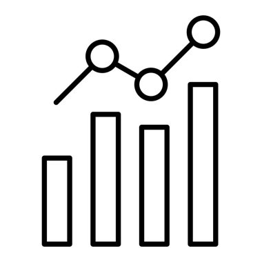 Grafik Simgesi, Basit Siyah ve Beyaz Vektör İllüstrasyonu