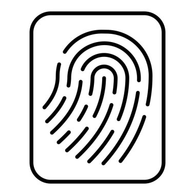 Parmak izi çizgisi simgesi, Basit Siyah ve Beyaz Vektör İllüstrasyonu
