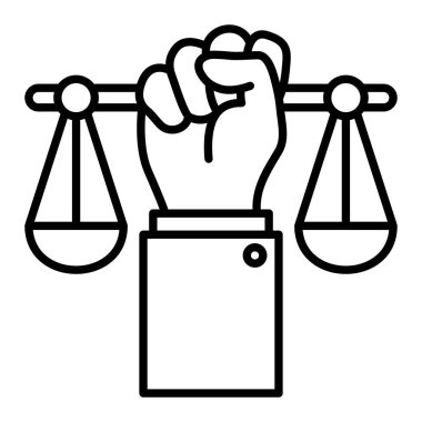 Simge Dengesi, Basit Siyah ve Beyaz Vektör İllüstrasyonu